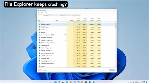 MicroSec on Instagram: "💻 File Explorer keeps crashing? You don’t need to restart your whole PC every time; there’s a faster fix. Just open Task Manager → Windows Explorer → Restart Your desktop refreshes instantly, and the crash is gone. 🙌 If this keeps happening, your PC may have hidden issues like corrupted files, malware, or slow startup apps and ignoring it only makes things worse. ✨ DM us “FIX” for fast, remote troubleshooting! ✨ Save this post so you never forget the quick shortcut! ✨ S