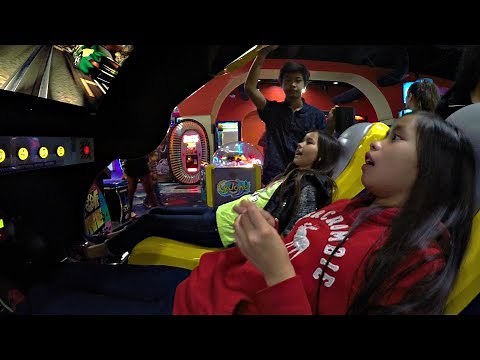Arcade TYPHOON Mad Wave Motion Theater Haunted Mine!