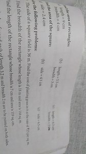 The the area of rectangles:1) length = 9 \mathrm {~cm}breadth... | Filo