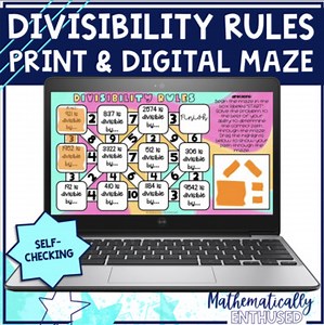 Back-to-School Divisibility Rules Review Maze Activity