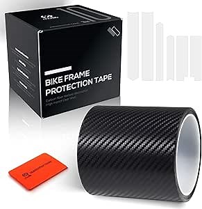 Chooee Bike Frame Protection Tape,High Viscosity Bicycle Frame Protector Stickers-3m(4”x118”),Carbon Fiber Pattern MTB/Road Ride Wrap Frame Protector for Top/Down Tube,Chains and Rest of The Frame.