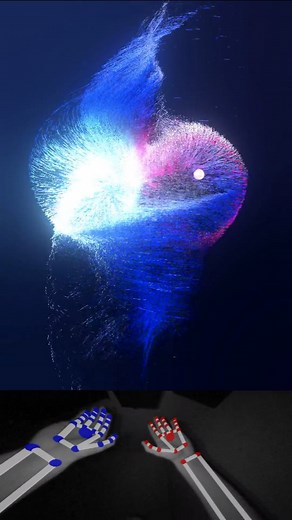 Steven Mark Kübler on Instagram: "LIGHTSTORM How it was controlled Rendered in real-time using particle systems, force fields, lights and live leap-motion input control for movement Visuals created with love (and code) in @touchdesigner #newmediaart #touchdesigner #realtime #generativeart #interactive #data #lightpainting"