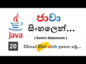 Switch Statements - Java Sinhala Tutorials - 20 - (2025)