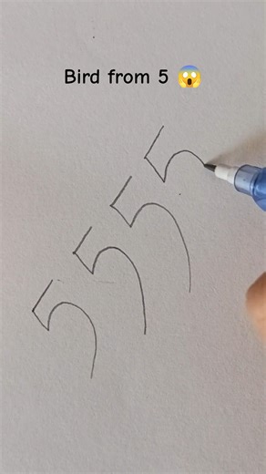 Bird Drawing from 5 😱 #shorts