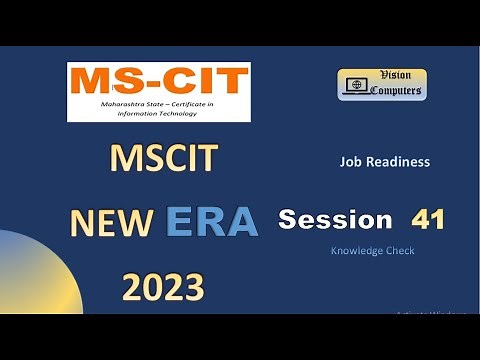 MSCIT Era session 41 job readiness || 2023-24 MS-CIT ERA