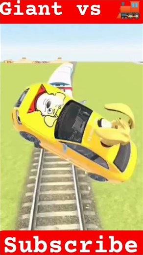 Giant Car vs Train 😱 | Indian Auto Ora Simulator 🚗🚆