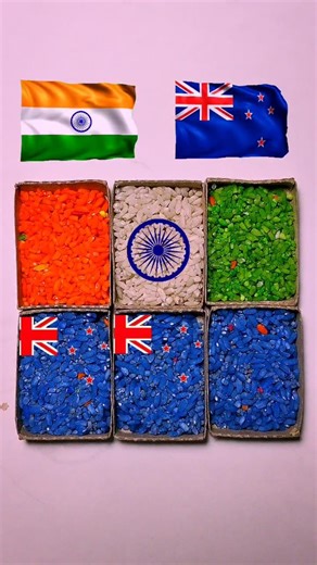 India 🇮🇳 & New Zealand 🇳🇿 Flag Custom Rice Art | Creative Flag Fusion 🌾✨ #shorts