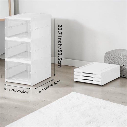 Stackable Shoe Storage Boxes Clear Sneaker Organizer Foldable Shoe Box Dustproof Shoe Cabinet Space Saving Shoe Display Case - Etsy