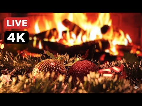 Christmas Fireplace 4K 🔥 Cozy Crackling Fire Sounds | Relaxing Fireplace Ambience (No Music)