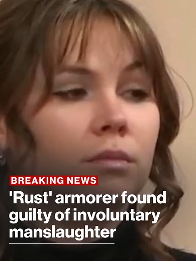 "Rust" armorer Hannah Gutierrez has been found guilty of involuntary m...
