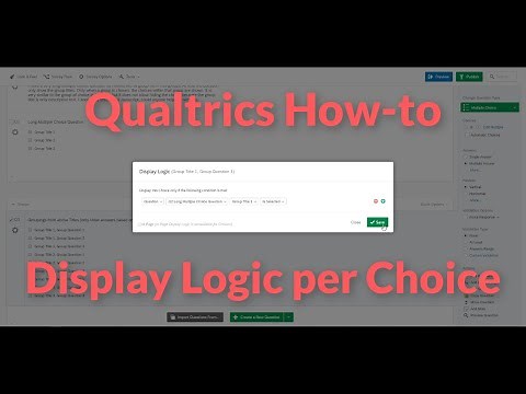Qualtrics How-to: Display Logic on Question 2 Based on Question 1's Choices