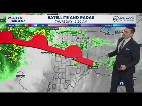 Quick climb to near 80 today in Indiana, rain and storms this evening