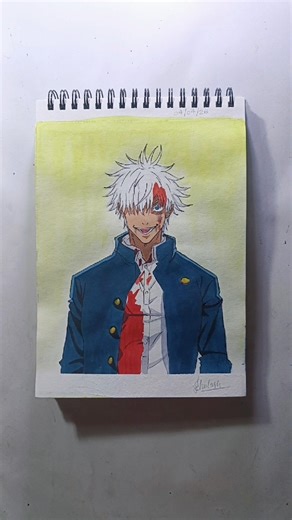 Destroart X Gojo 😎🥵🔥#shorts #gojo #animedrawing