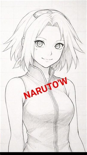 Sakura from Naruto Drawing in 15 Seconds! 🔥 #shorts #drawing #art