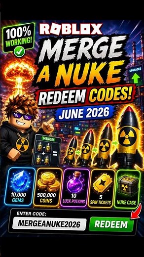 Roblox Merge a Nuke Codes | Merge a Nuke Redeem Codes #mergeanuke