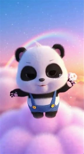 Cute Panda Jumping on Clouds – AI Kids Animation😶‍🌫️