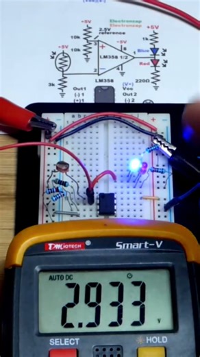 Inputs And Output Voltages Multimeter Measured Op Amp Inverting Comparator