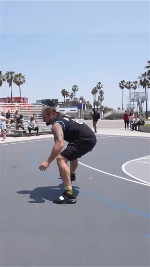 Grandpa Shows Off Skills in Street Basketball Game