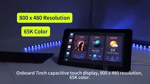 ESP32-S3 7inch Capacitive Touch Screen Development Board, 800x480 Resolution, 5-Point Touch, Up to 240MHz Frequency, Support W-i-F-i&Blue-Too-th with Onboard Antenna, ESP32-S3 with Display