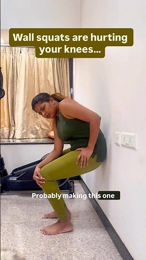 Wall squat tutorial, #lowerbodyworkout #kneepain #kneecare #yogaforbeginners