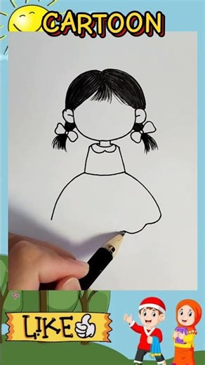 Cartoon draw and color #drawing #colors #shorts