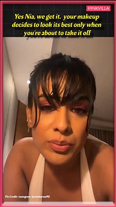 Yes Nia, we get it. Your makeup decides to look its best only when you're about to take it off. 😄❤️ #NiaSharma #fblifestyle #makeup #makeuptutorial #makeupartist #makeupreels | PinkVilla