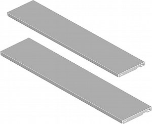 DIY Element STAHLFACHBODEN - Regalboden für Wandschiene und Pro-Regalträger - 800 x 300 mm, Stahl, Weiß, 2 STK.