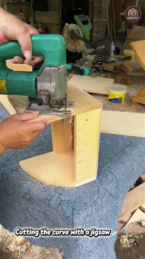 DIY Wooden Drawer Box with Curved Corner 📦🔨 #woodworking #diy #drawer