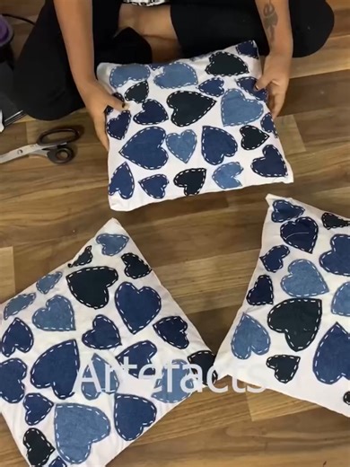 How to Make Heart shape Pillow cover Tutorial #fblifestyle #jeans