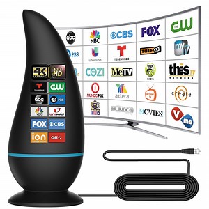 JOUALY 2024 Upgraded TV Antenna for Smart TV Indoor,350 Miles Long-Range Reception, Digital Antenna for Support for Smart TV Local 4K 1080p Channels and All Type Television-18FT Cable