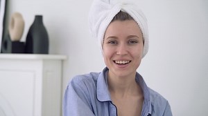 Portrait of young happy female looking to camera Free Stock Video Footage