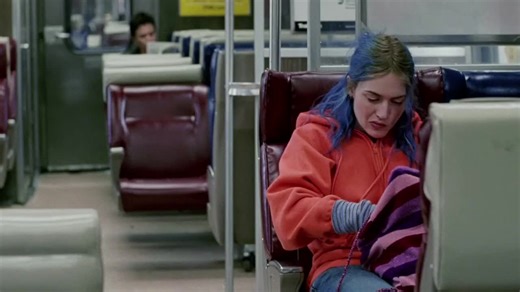 #TransitTrivia: In this scene from the 2004 film “Eternal Sunshine of the Spotless Mind” Jim Carrey and Kate Winslet strike up a conversation on the Babylon Branch of the Long Island Rail Road and realize they are both headed to the Rockville Centre station. However, this scene was not actually filmed on Long Island, and this is not an MTA LIRR car. What is it? | New York Transit Museum