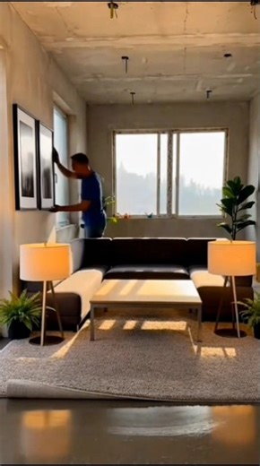 Insane Living Room Makeover! Concrete to Glossy Metallic Epoxy Floor Timelapse #floor #viral