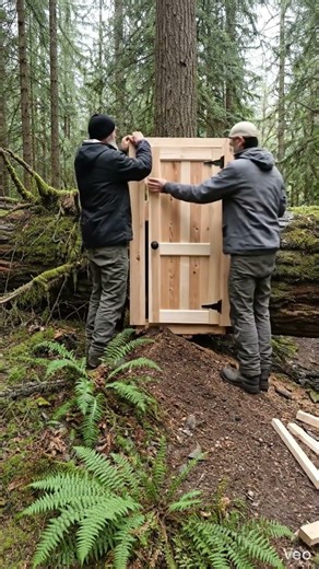 I Built a Secret Bunker Inside a Fallen Tree 🌲 #youtubeshorts #ytshorts #ai