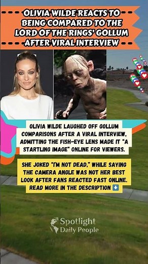 😂 Olivia Wilde Reacts to Gollum Comparison After Viral Interview 👀 #shorts