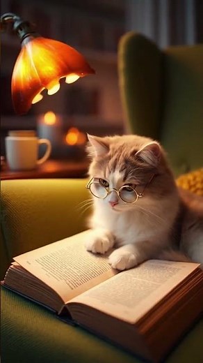📚 Smart Cat Reading a Book Like a Human! 😹✨ Mind-Blowing Realism!