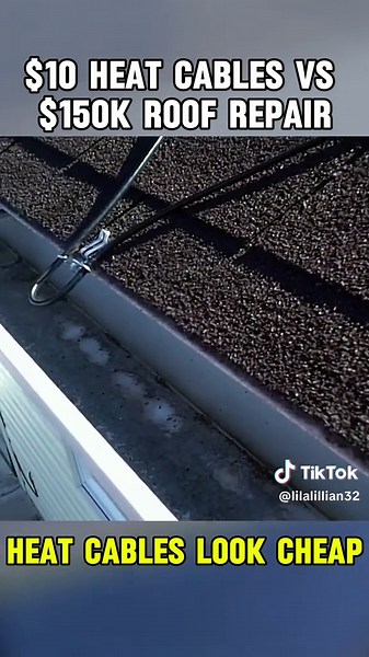 #icespice #icedam #diy #roofing #gutter #snow #salt #melt #hack #wintertips #homeproject #learnontiktoktogether #fyp Heated Gutter Cable Installation for $10