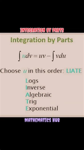 Mathematics Hub on Instagram: "Integration by parts #viralreels #viral #maths #solve"