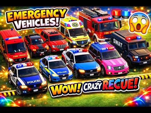 Crazy Big Truck Carrying Police Cars and Mixer Trucks Colorful Transport Mission