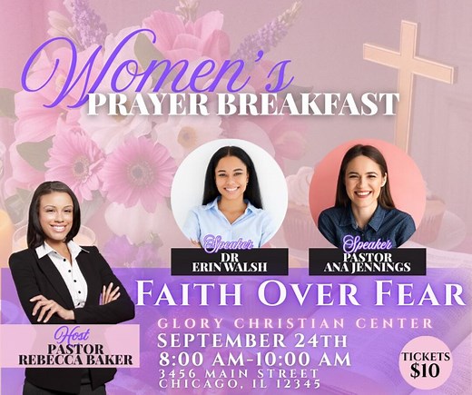 Prayer Breakfast Canva Template Bundle | Pink and Purple Church Flyer, Presentation and Ticket Designs - Etsy