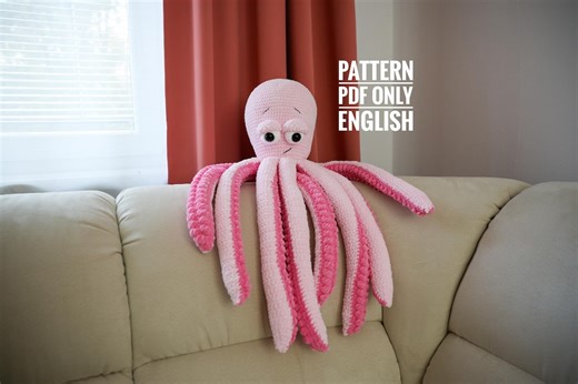 Giant Octopus Crochet Pattern: Amigurumi Plush Toy (PDF) - Etsy