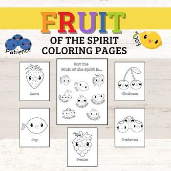 Fruit of the Spirit Coloring Pages: Sunday School Printables (PDF)