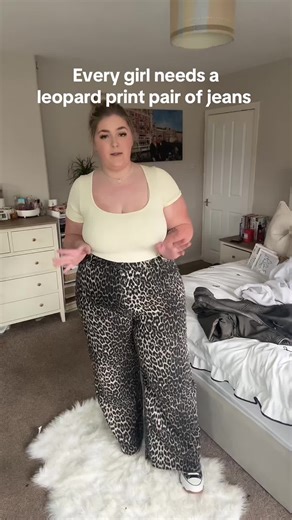 @prettylittlething leopard print jeans are wardrobe STAPLE #PLT #leopardprint #plussizefashion #tiktokmademebuyit #plussizeedition