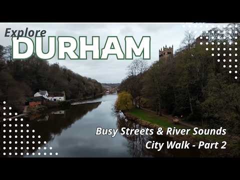 Durham Walk 2 | Early Spring City Streets & Riverside ASMR