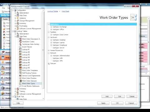 Setting up Help Desk Work Order Types