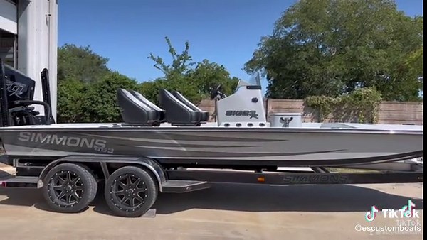 ES Custom Boats - SIMMONS SIG23R (#463) / Racing 450R - Metallic Silver🛸#escustomboats #mercuryracing