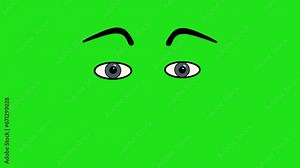 green screen blue rolling eyes animation, suitable for use in video editing and graphic design projects
