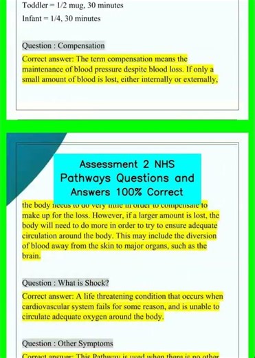 Assessment 2 NHS Pathways Questions and Answers 100% Correct video