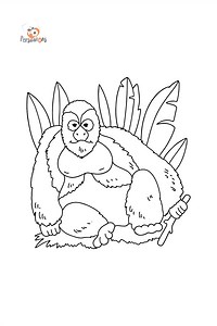 Gorilla сoloring page for kids ♥ Online and Print for Free!