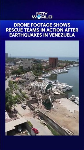 Venezuela Earthquake | Drone Footage Shows Rescue Teams In Action After Earthquakes In Venezuela